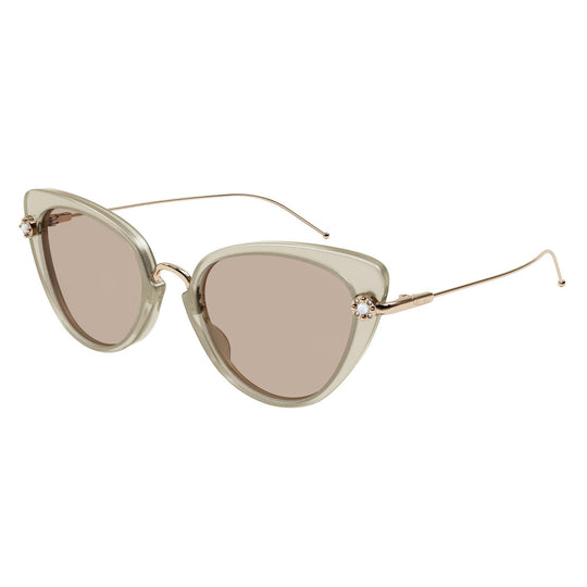 Pomellato Women's Sunglasses Fall Winter 2021 Beige Brown Nylon Nylon Glitter PM0097S 004