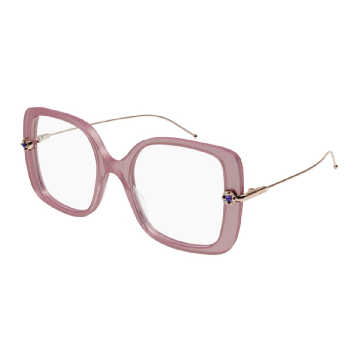 Pomellato Women's Sunglasses Fall Winter 2021 Pink Transparent Demo Lens Demo Lens Glitter PM0098O 003