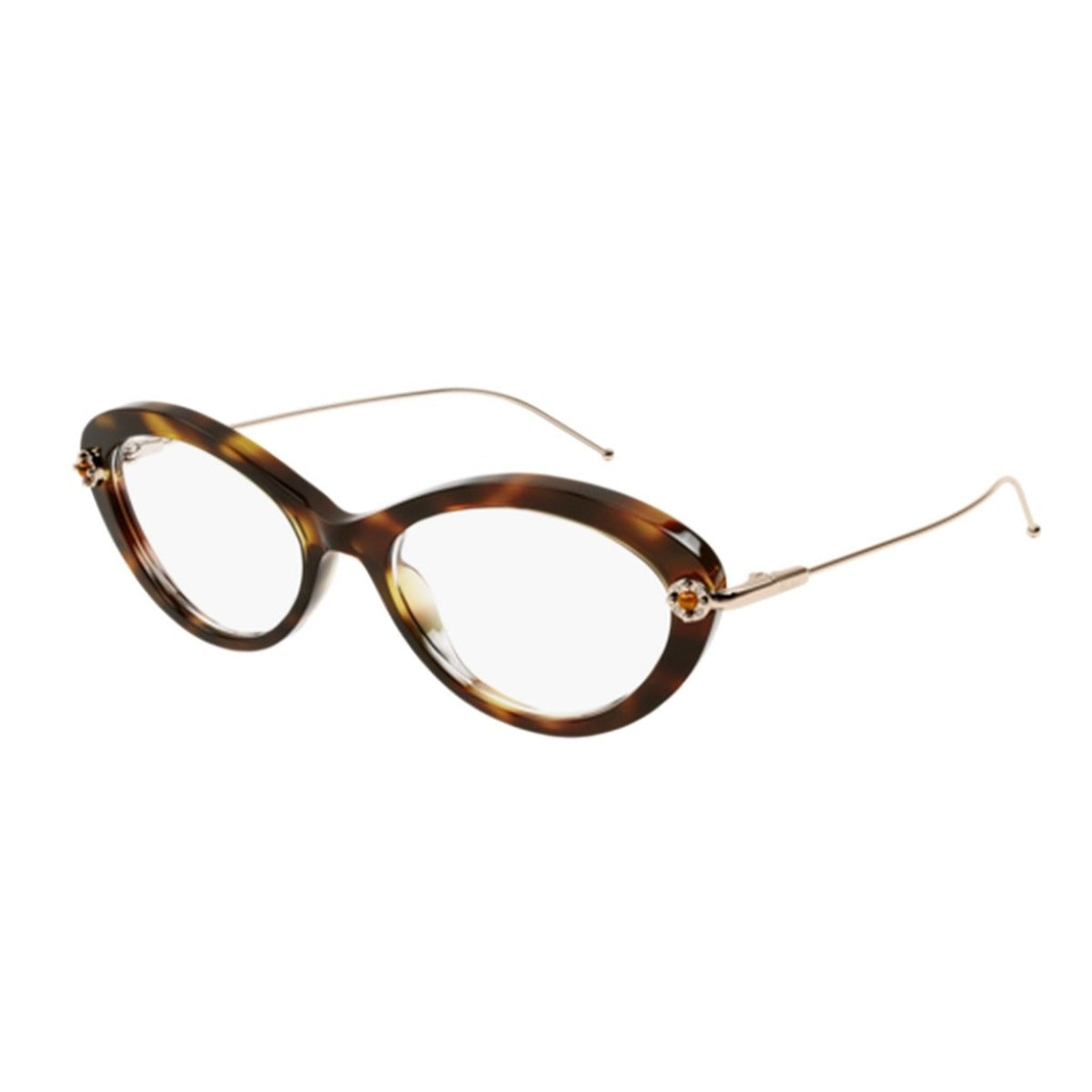 Pomellato Women's Sunglasses Fall Winter 2021 Havana Transparent Demo Lens Demo Lens Shiny PM0099O 002