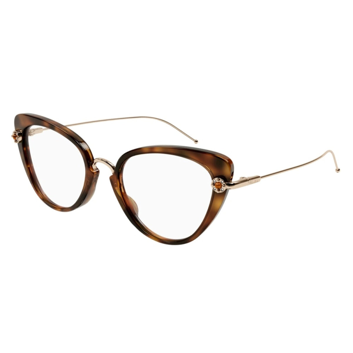 Pomellato Women's Sunglasses Fall Winter 2021 Havana Transparent Demo Lens Demo Lens Shiny PM0100O 002