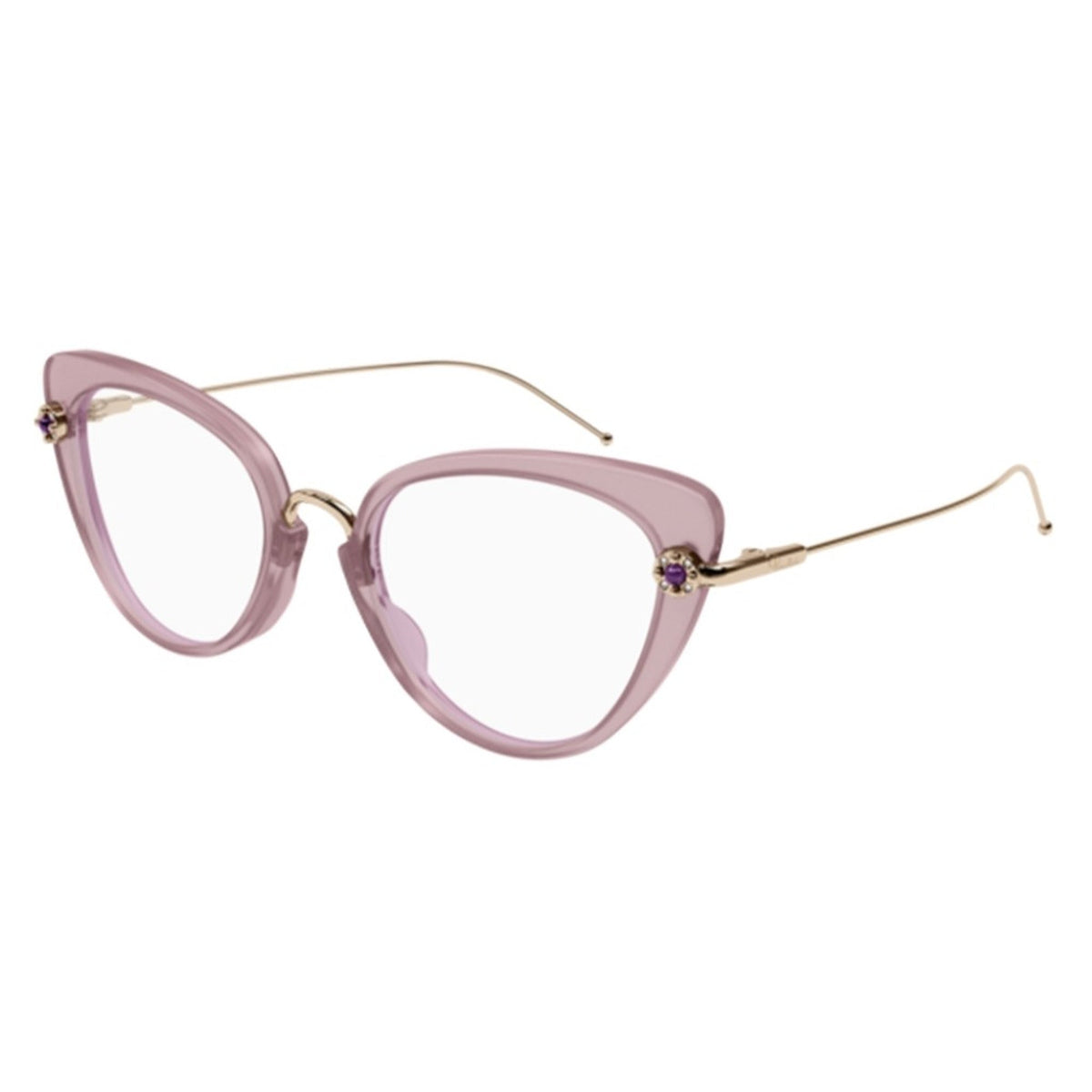 Pomellato Women's Sunglasses Fall Winter 2021 Pink Transparent Demo Lens Demo Lens Shiny PM0100O 004