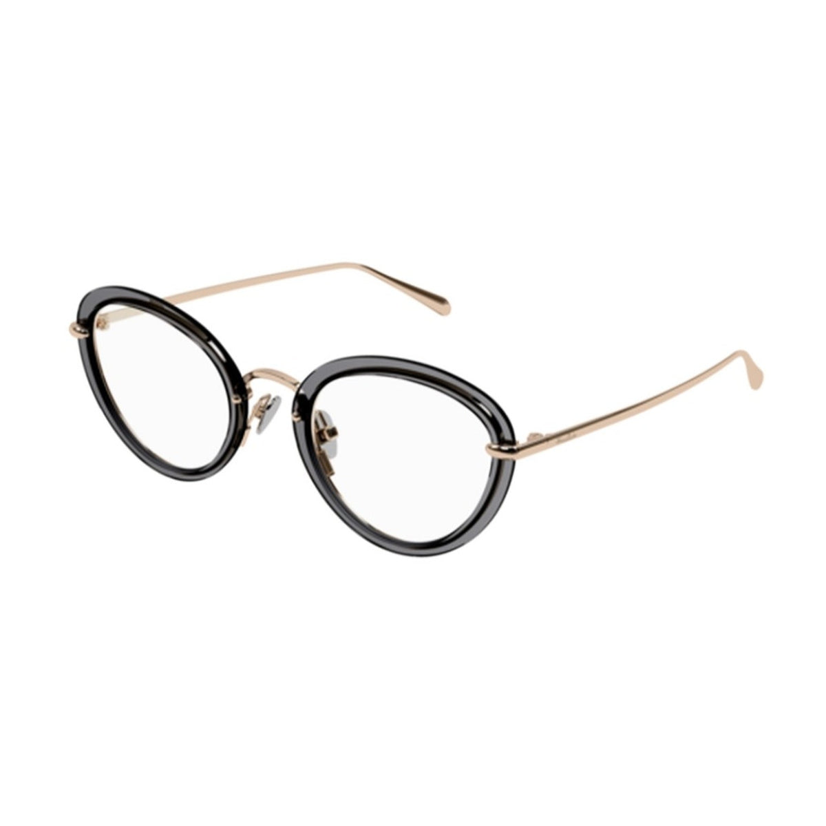 Pomellato Women's Sunglasses Spring Summer 2022 Gold Transparent Demo Lens Demo Lens Grey PM0107O 001