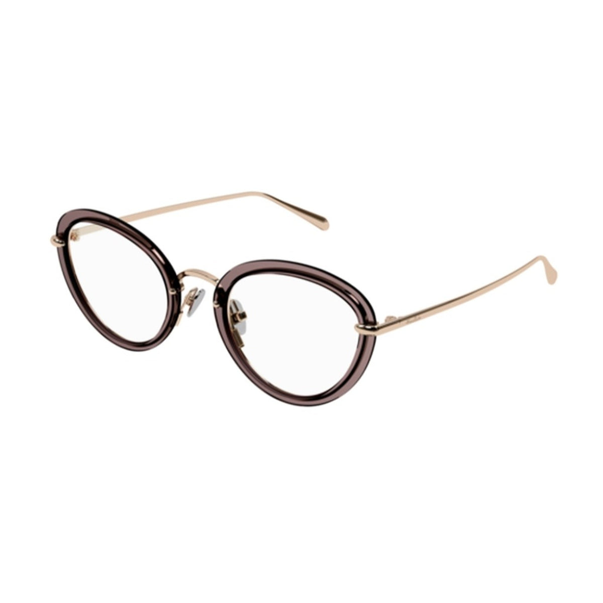 Pomellato Women's Sunglasses Spring Summer 2022 Gold Transparent Demo Lens Demo Lens Pink PM0107O 002