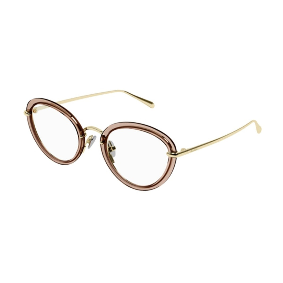 Pomellato Women's Sunglasses Spring Summer 2022 Gold Transparent Demo Lens Demo Lens Brown PM0107O 003