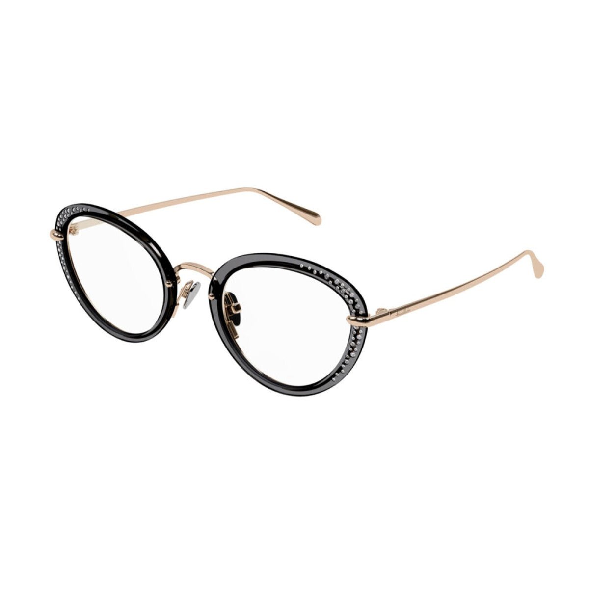 Pomellato Women's Sunglasses Spring Summer 2022 Gold Transparent Demo Lens Demo Lens Grey PM0107O 004