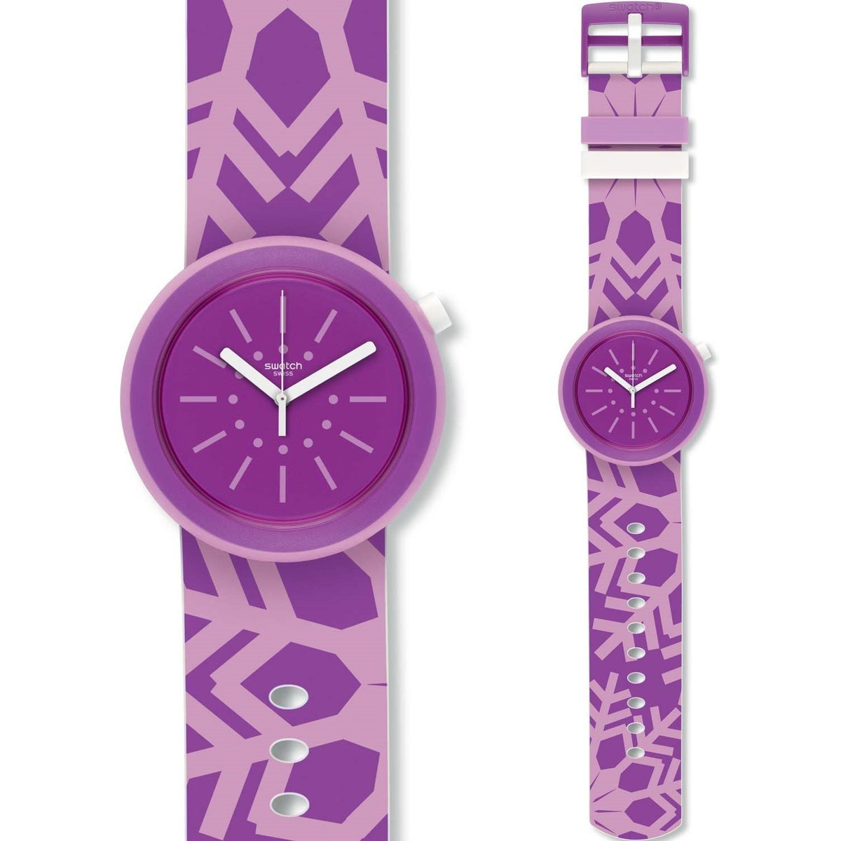 Swatch Women&#39;s PNP102 Originals Purple Silicone Watch