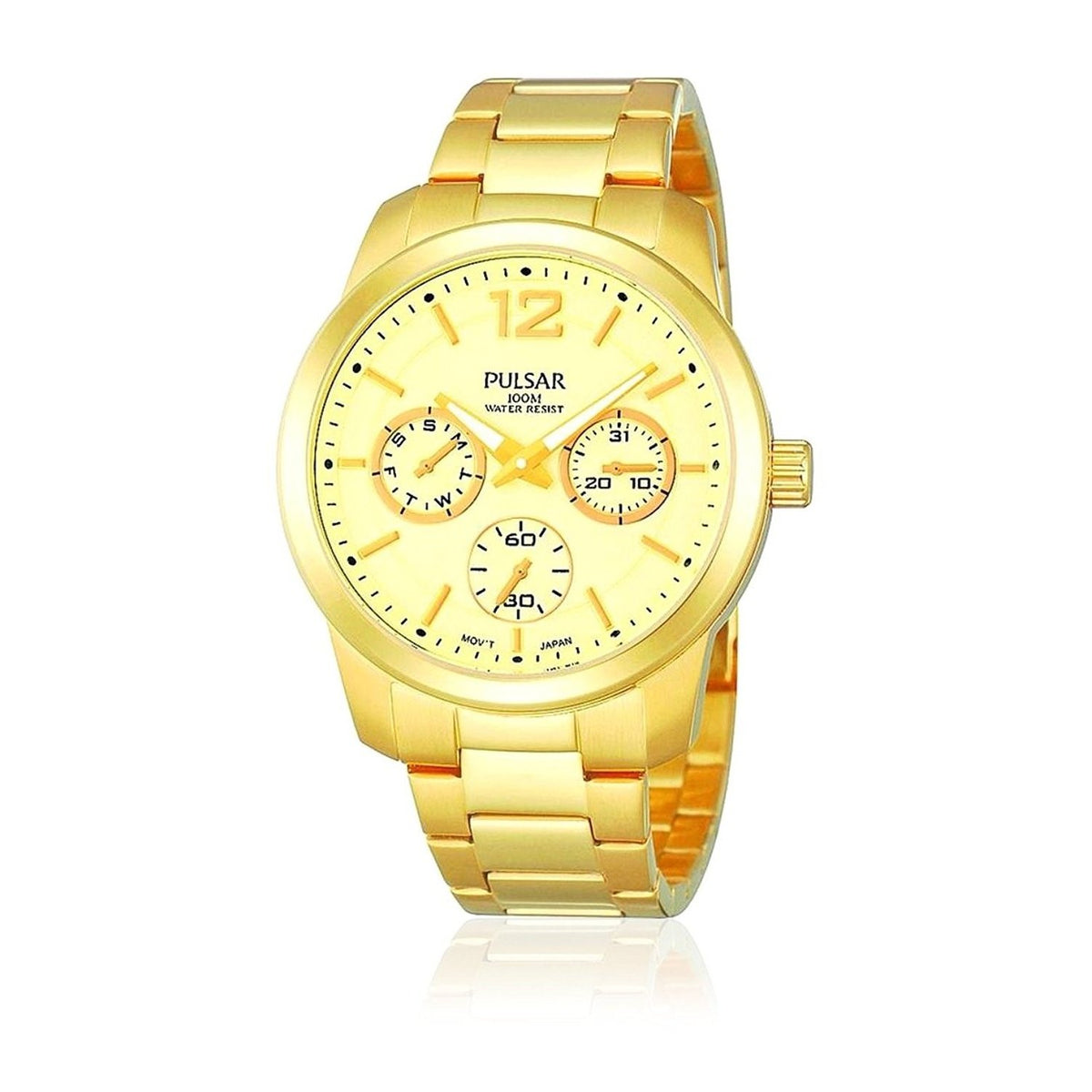 Pulsar Women&#39;s PP6060 Multi-Function Gold-Tone Stainless Steel Watch