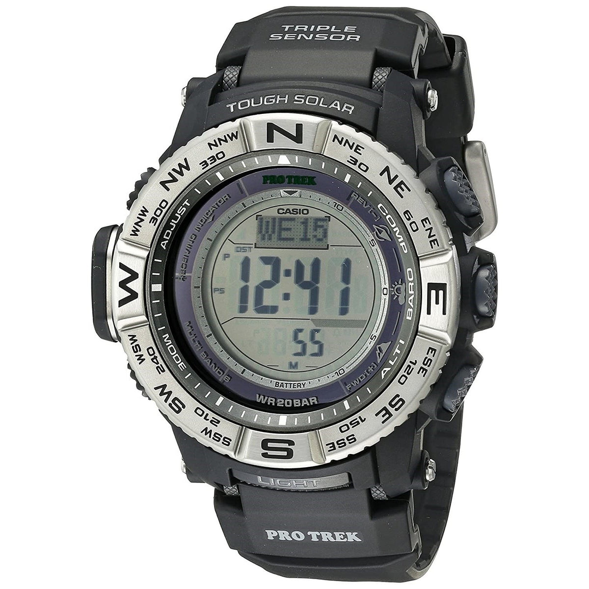 Casio Men's PRW3500-1 Pro Trek Tough Solar Digital Black Resin Watch