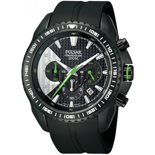Pulsar Men's PT3275 Chronograph Black Rubber Watch