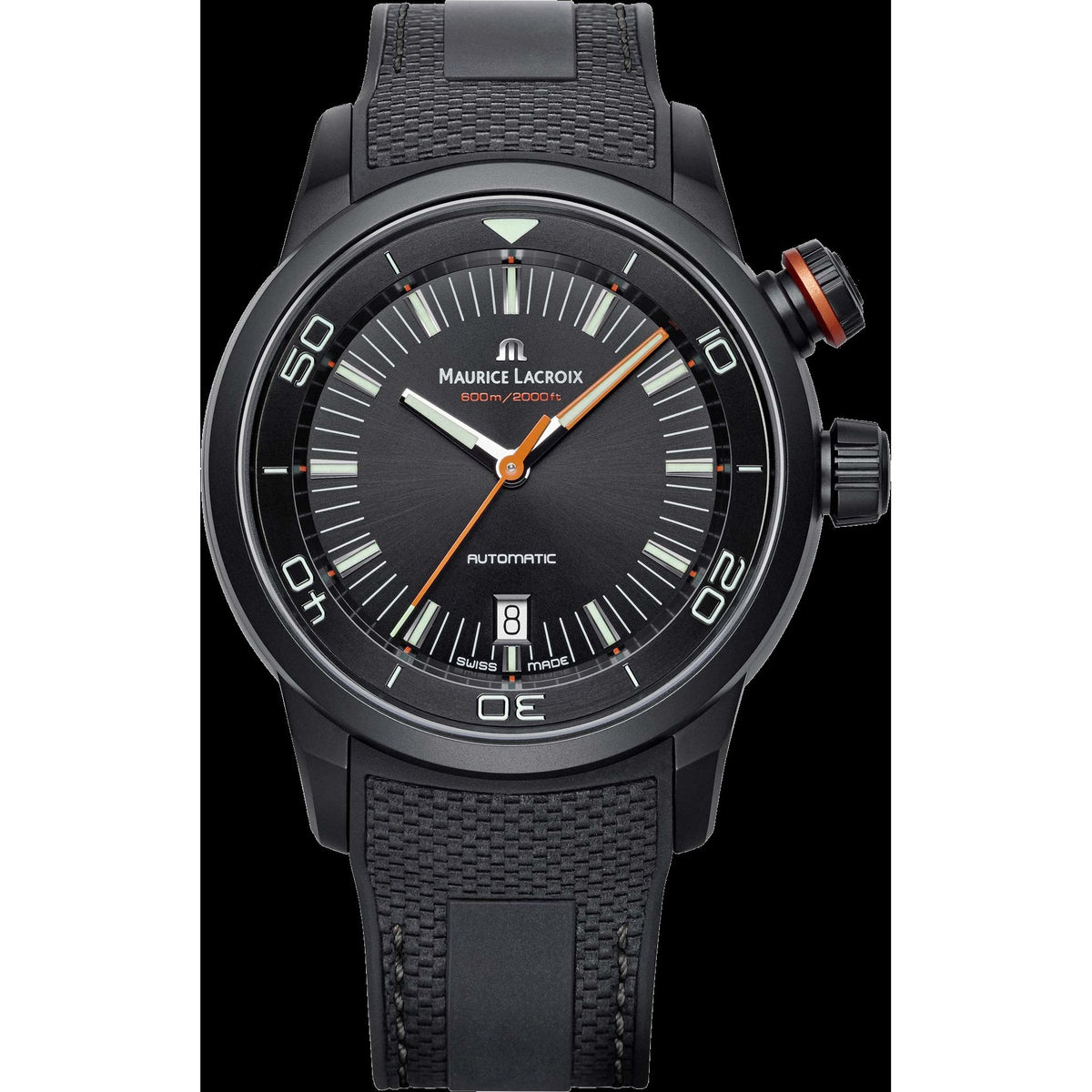 Maurice Lacroix Men&#39;s PT6248-PVB01-332 Pontos Black Silicone Watch