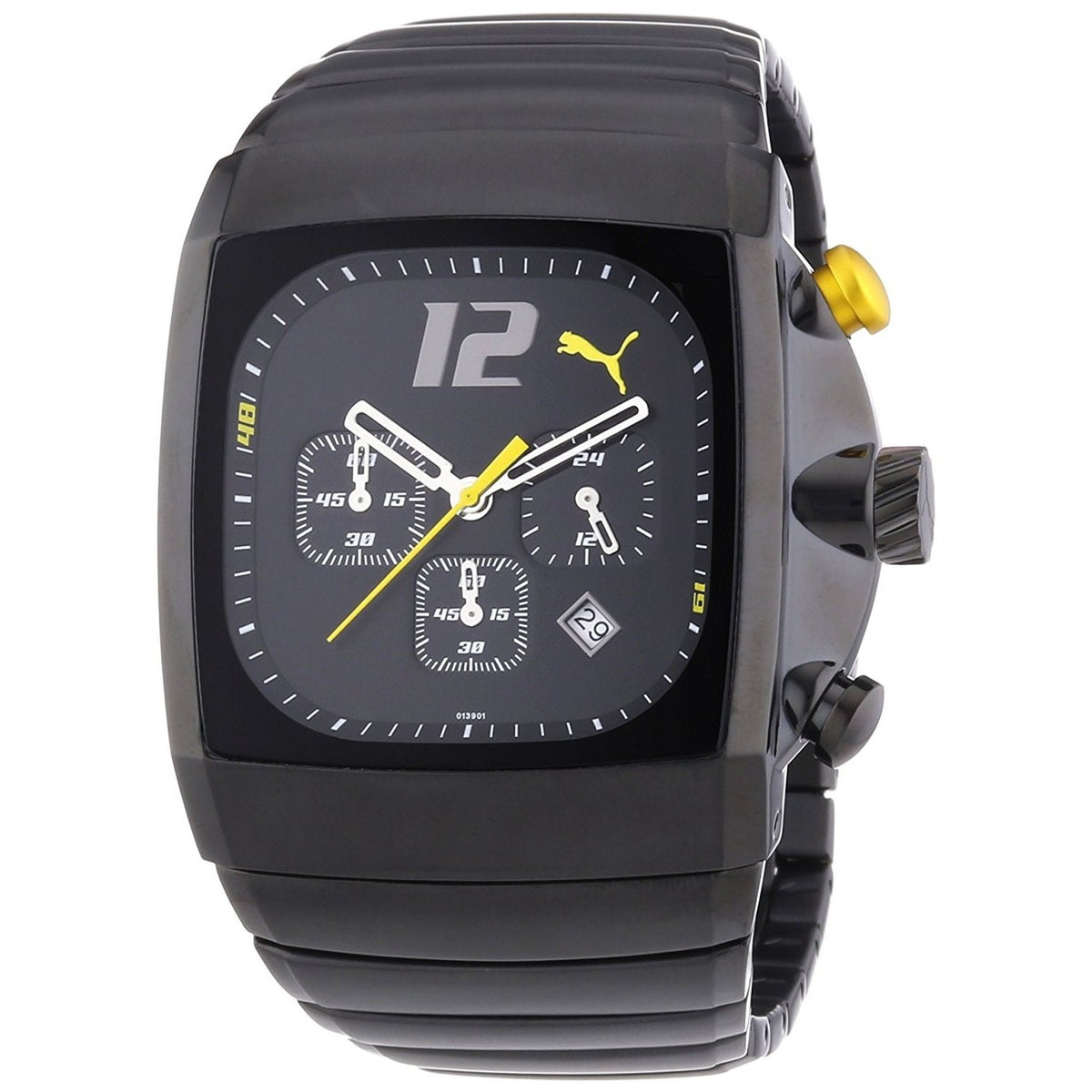 Puma Men&#39;s PU101391001 Charger Chronograph Black Stainless Steel Watch