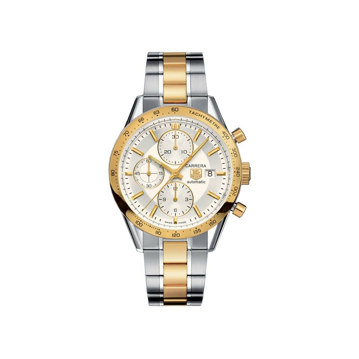 Tag Heuer Men&#39;s CV2050.BD0789 Carrera 18kt yellow gold Chronograph Automatic Two-Tone Stainless Steel Watch