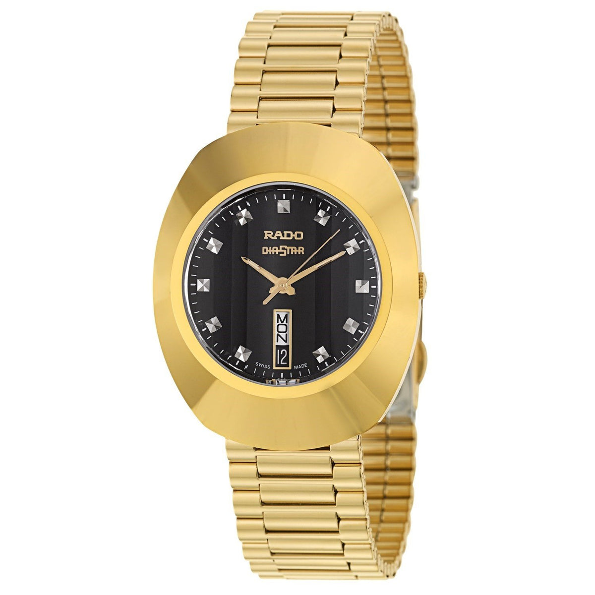 Rado Men&#39;s R12304153 Original Crystal Gold-Tone Stainless Steel Watch