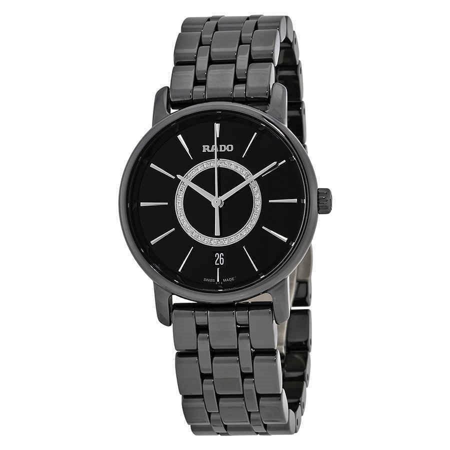 Rado Women's R14063737 Diamaster Diamond Set Black High-Tech Ceramic Watch