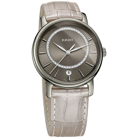 Rado Women's R14064715 Diamaster Diamond Purple Leather Watch