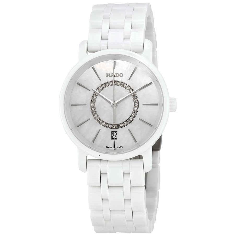 Rado Women&#39;s R14065907 Diamaster Diamond Set White High-Tech Ceramic Watch