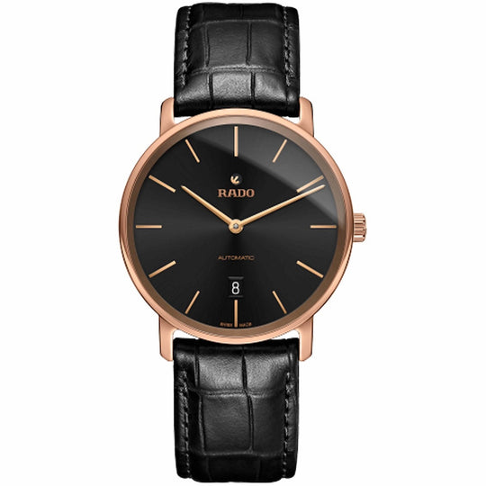 Rado DiaMaster ThinlineÂ  Men's R14068166 Black Leather Watch