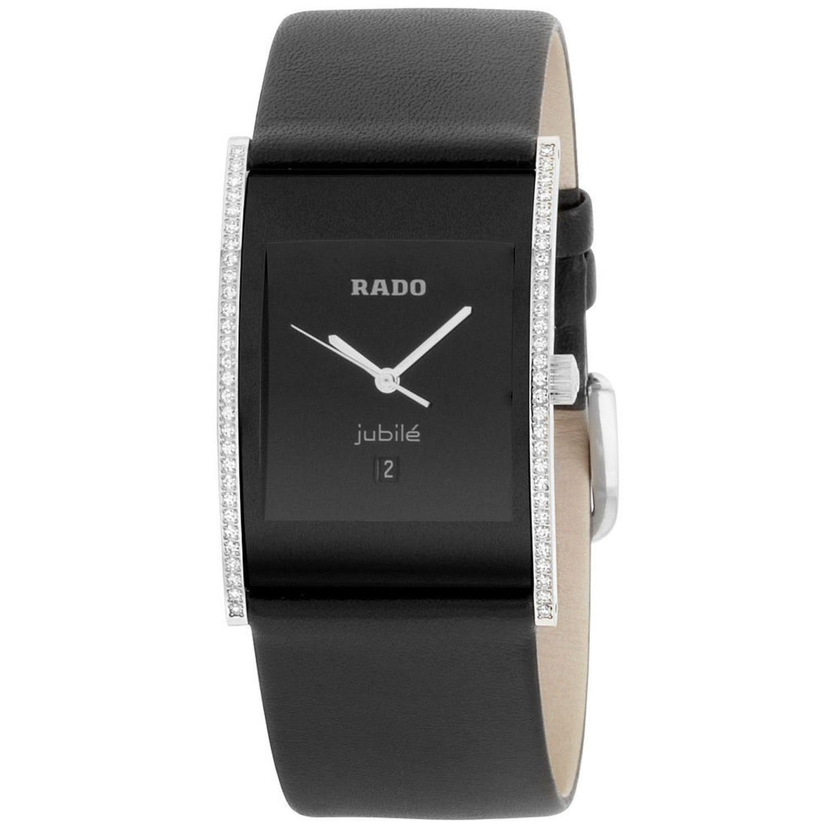 Rado Women&#39;s R20757155 Integral Black Leather Watch