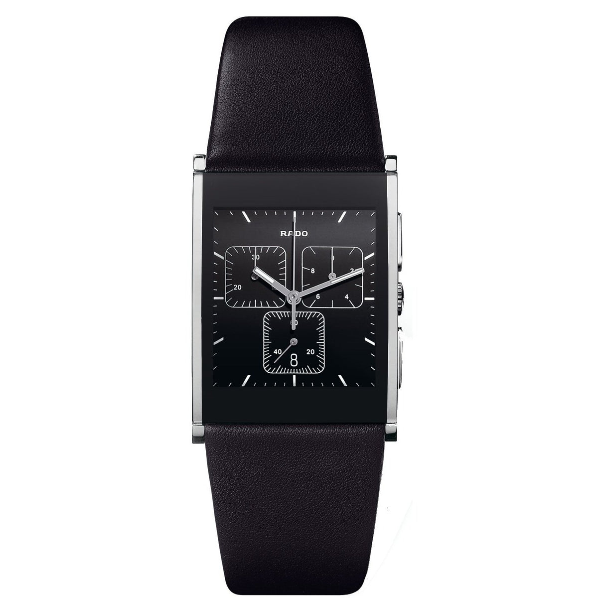Rado Men&#39;s R20849155 Integral Chronograph Black Leather Watch