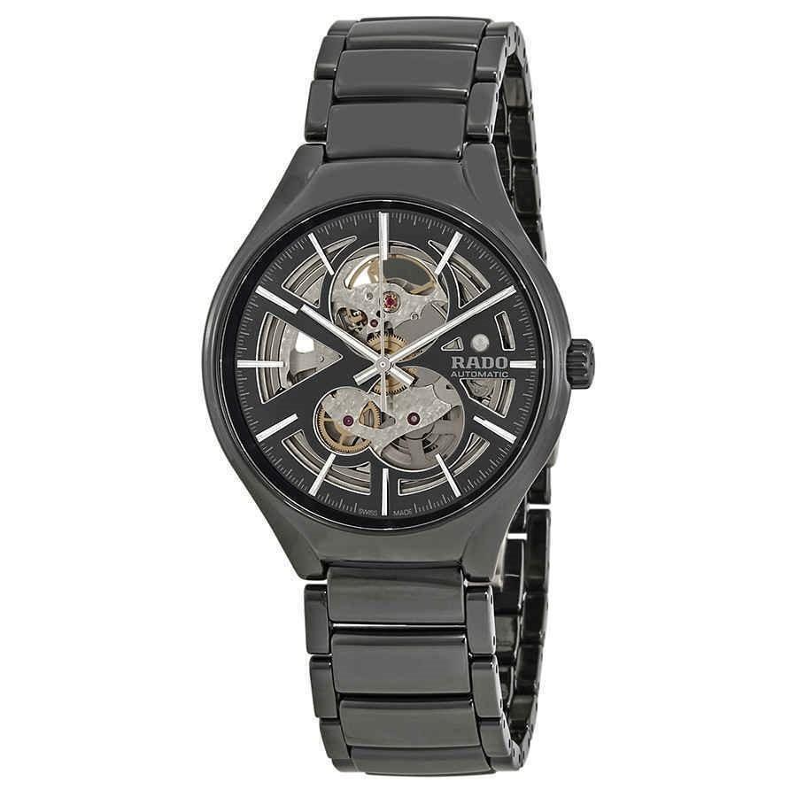 Rado Men&#39;s R27100112 TRUE Skeleton Black High-Tech Ceramic Watch