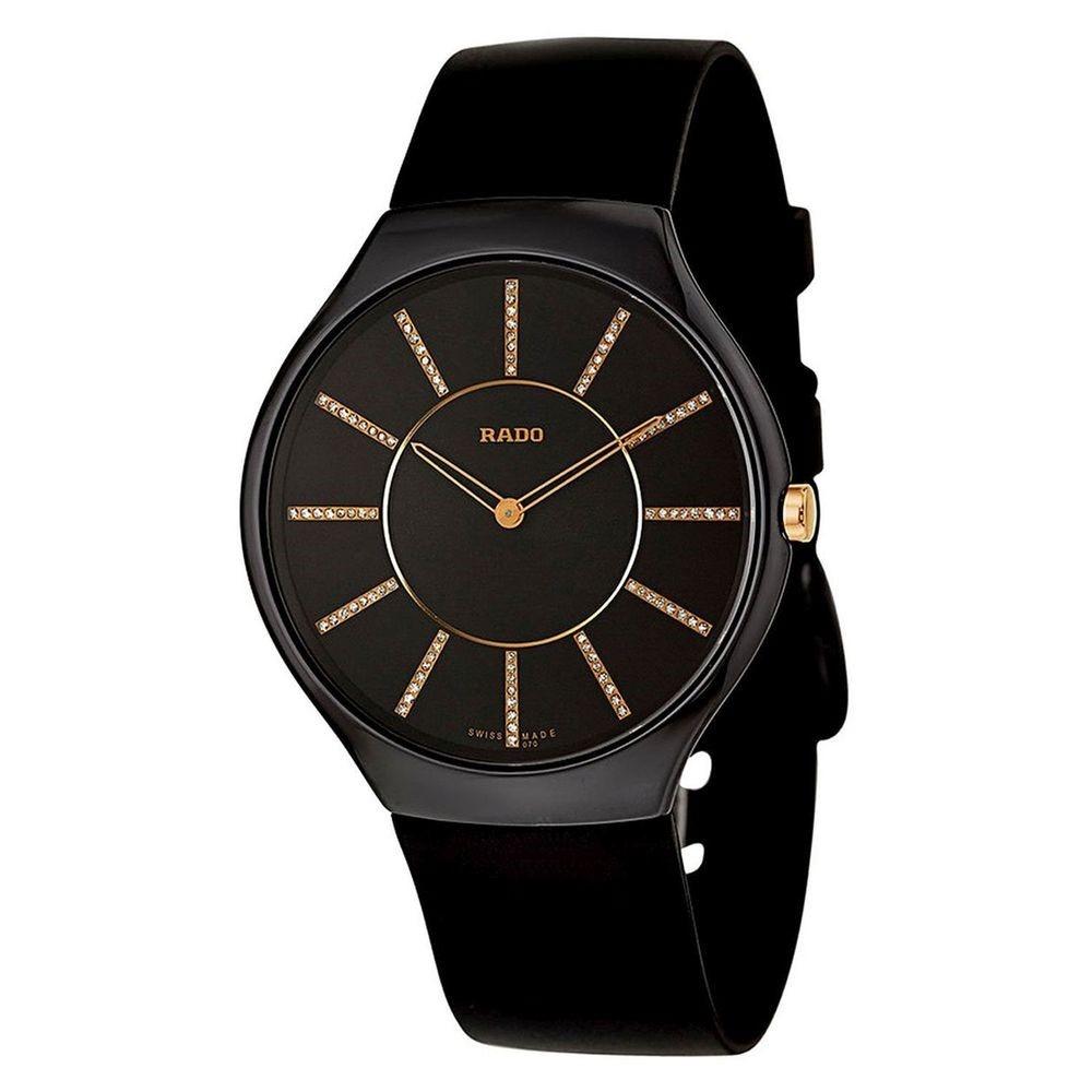 Rado Men&#39;s R27741709 TRUE Diamond Black Rubber Watch