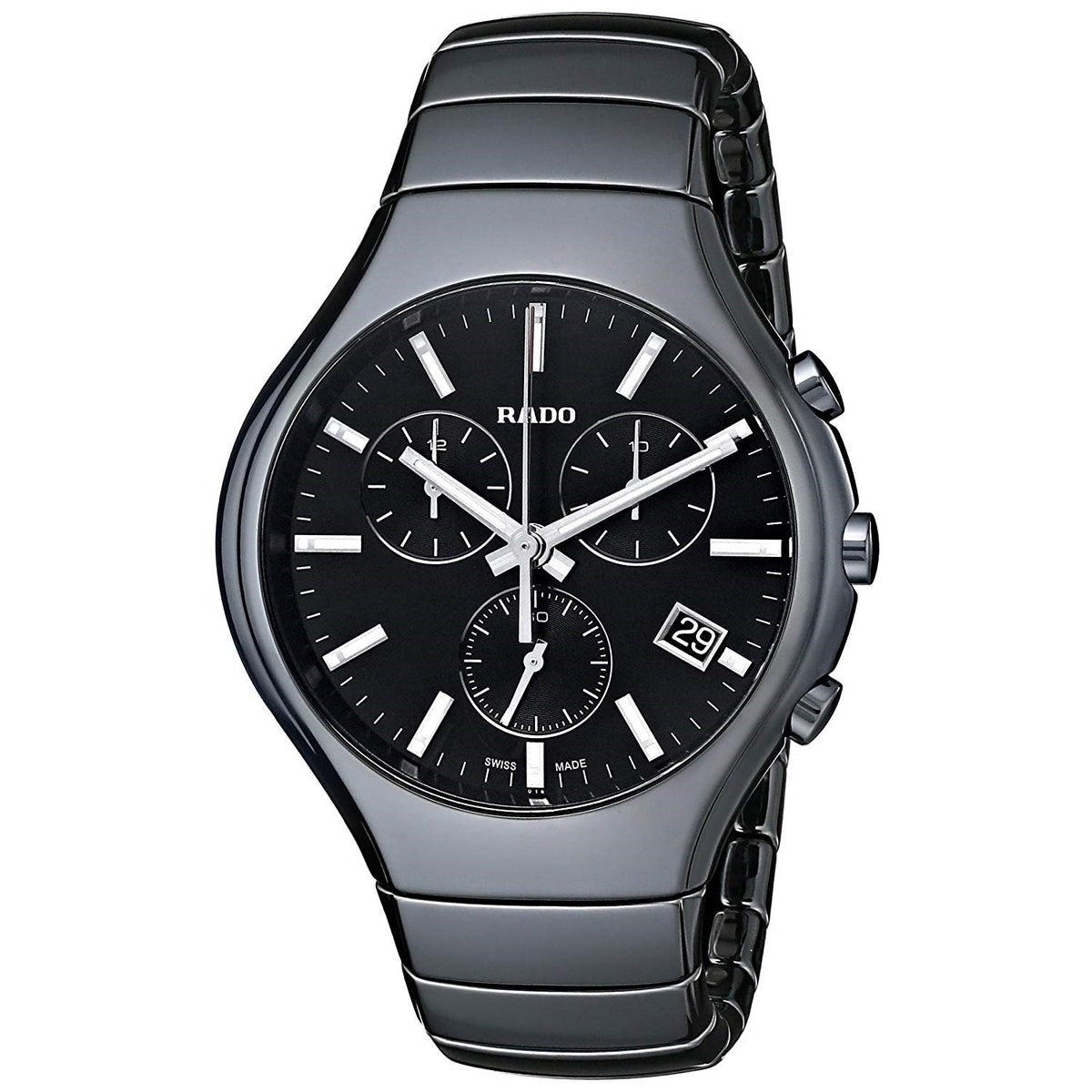 Rado Men&#39;s R27814162 True   Chronograph Black Ceramic Watch