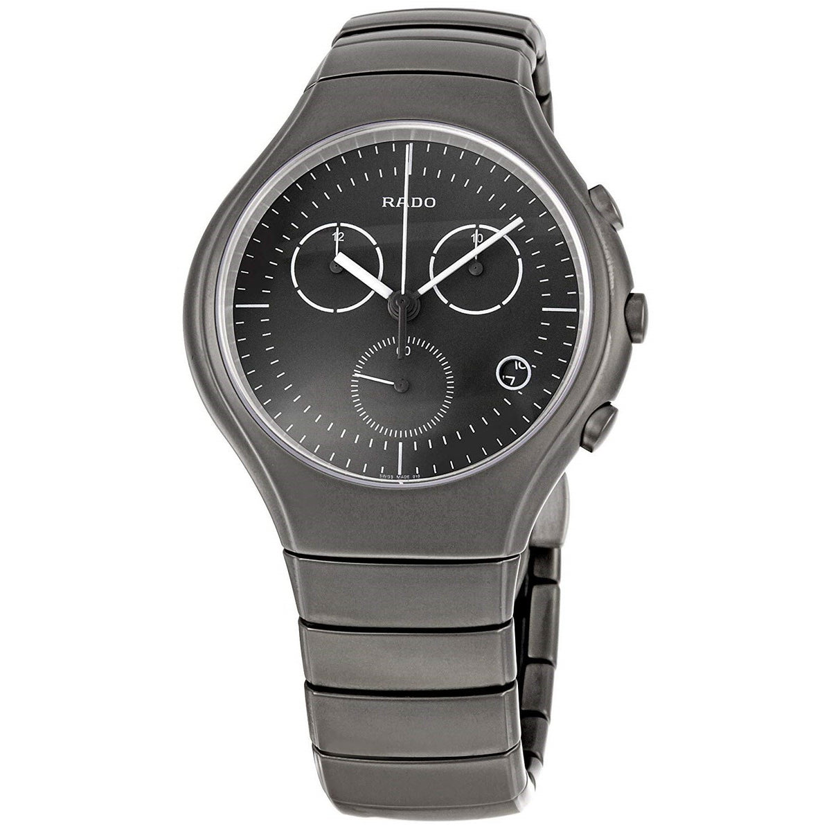 Rado Men&#39;s R27897102 True   Chronograph Black Ceramic Watch