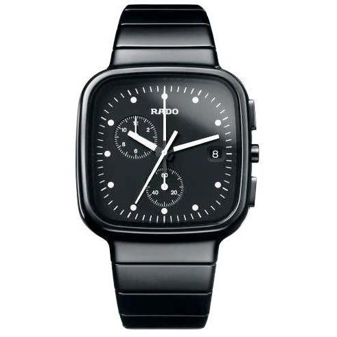 Rado Men&#39;s R28388152 True   Chronograph Black Ceramic Watch