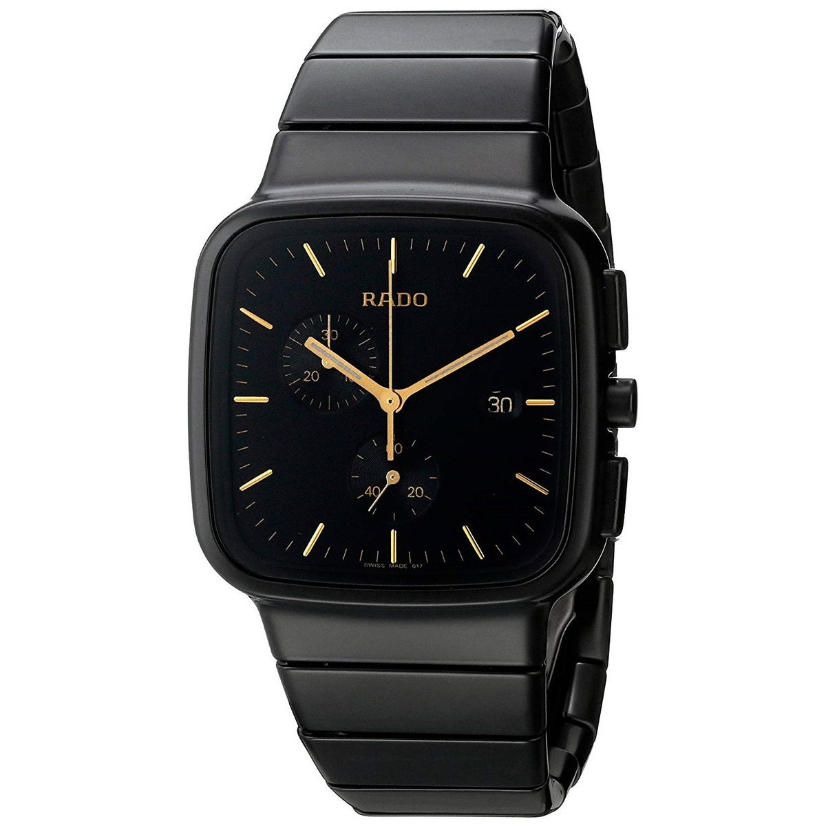 Rado Men&#39;s R28389162 True   Chronograph Black Ceramic Watch