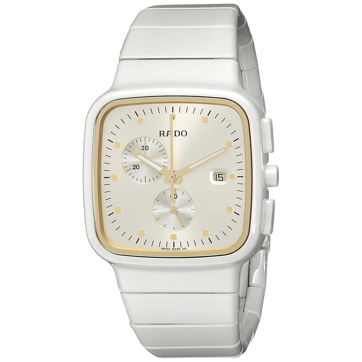 Rado Men&#39;s R28392252 True   Chronograph White Ceramic Watch