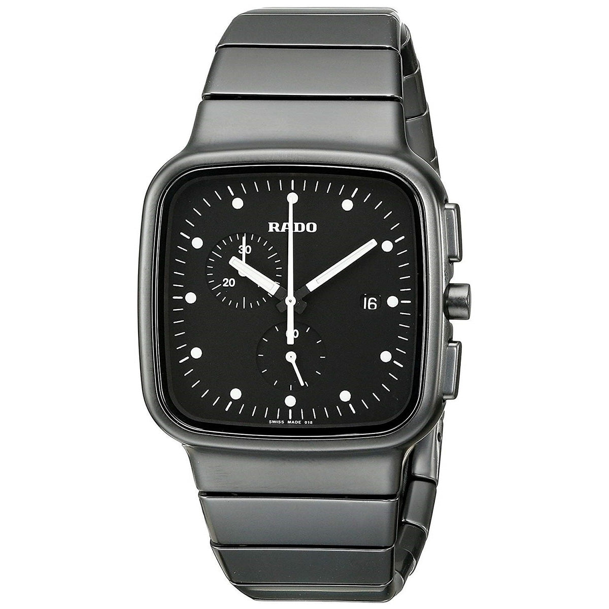 Rado Men&#39;s R28886182 True   Chronograph Black Ceramic Watch