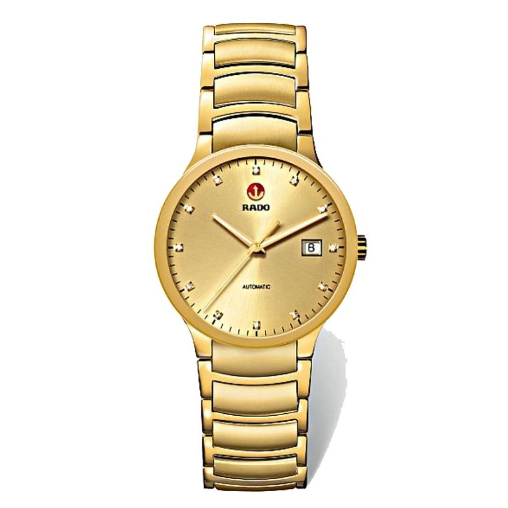 Rado Men&#39;s R30279703 Centrix Diamond Gold-Tone Stainless Steel Watch