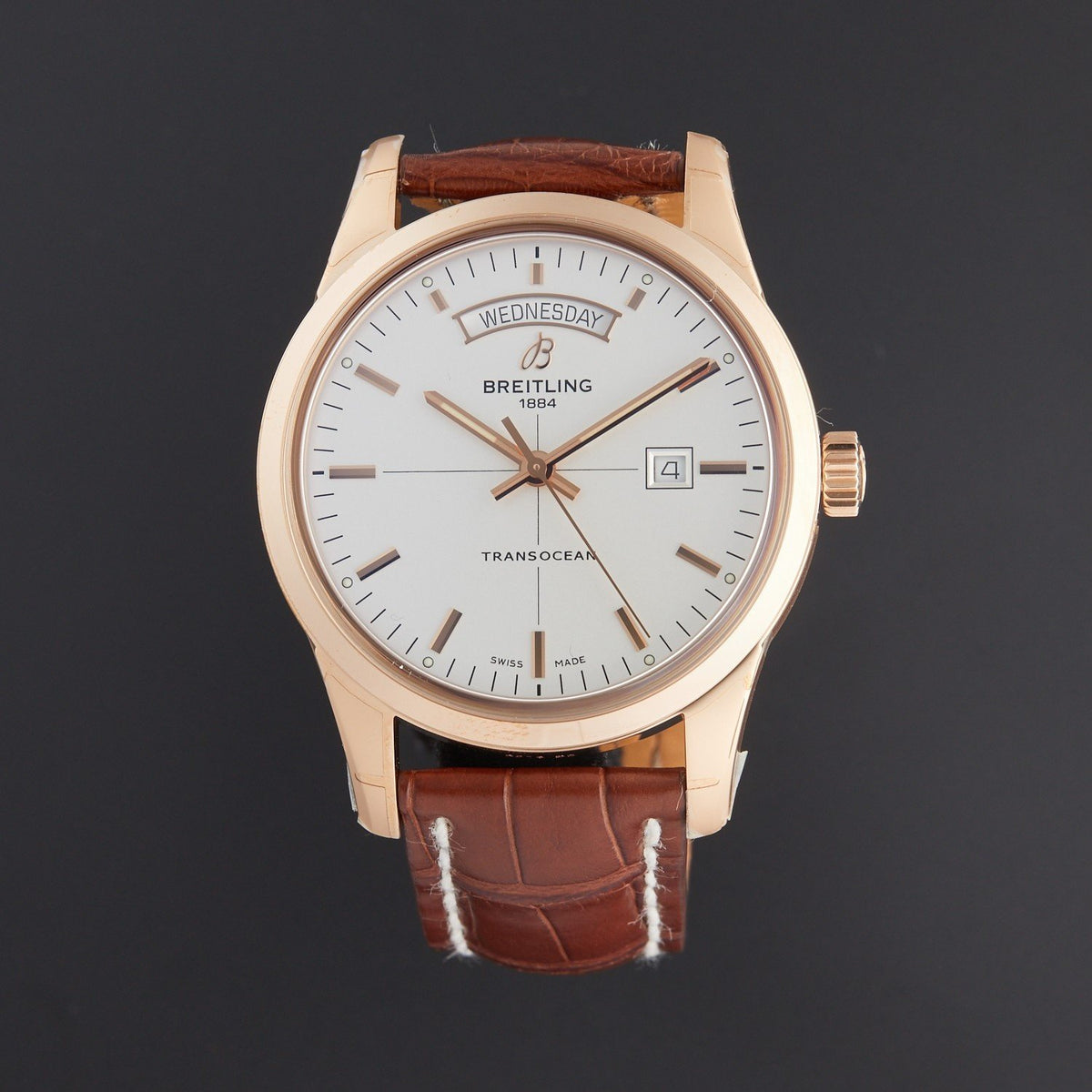 Breitling Men's R4531012-G752-737P Transocean Brown Leather Watch
