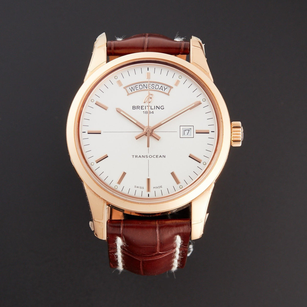 Breitling Men's R4531012-G752-739P Transocean Brown Leather Watch