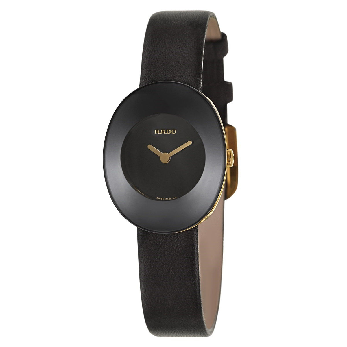 Rado Women&#39;s R53744155 Esenza Black Leather Watch