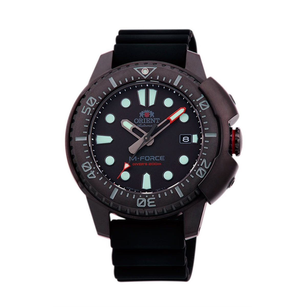 Orient Men&#39;s RA-AC0L03B00B M-Force Black Silicone Watch