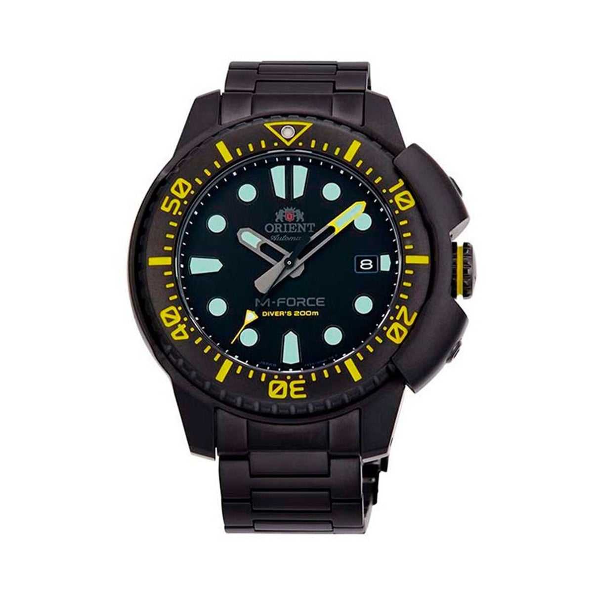 Orient Men&#39;s RA-AC0L06B00B M-Force Black Stainless Steel Watch