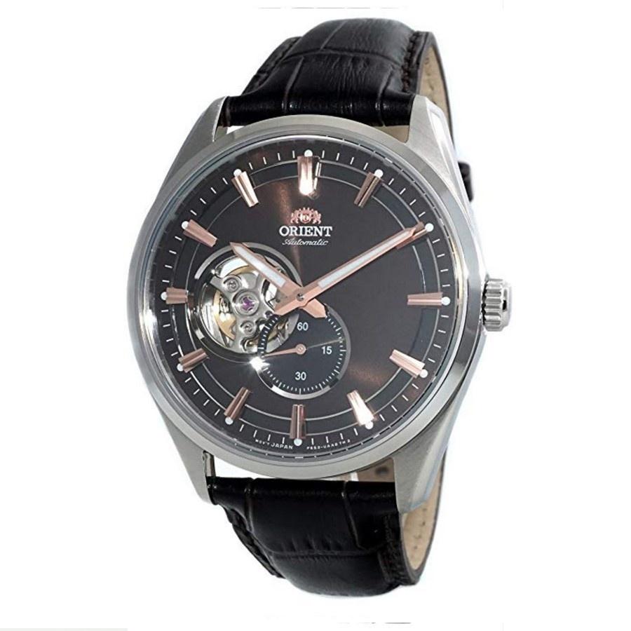 Orient Men&#39;s RA-AR0005Y10B Open Heart Brown Leather Watch
