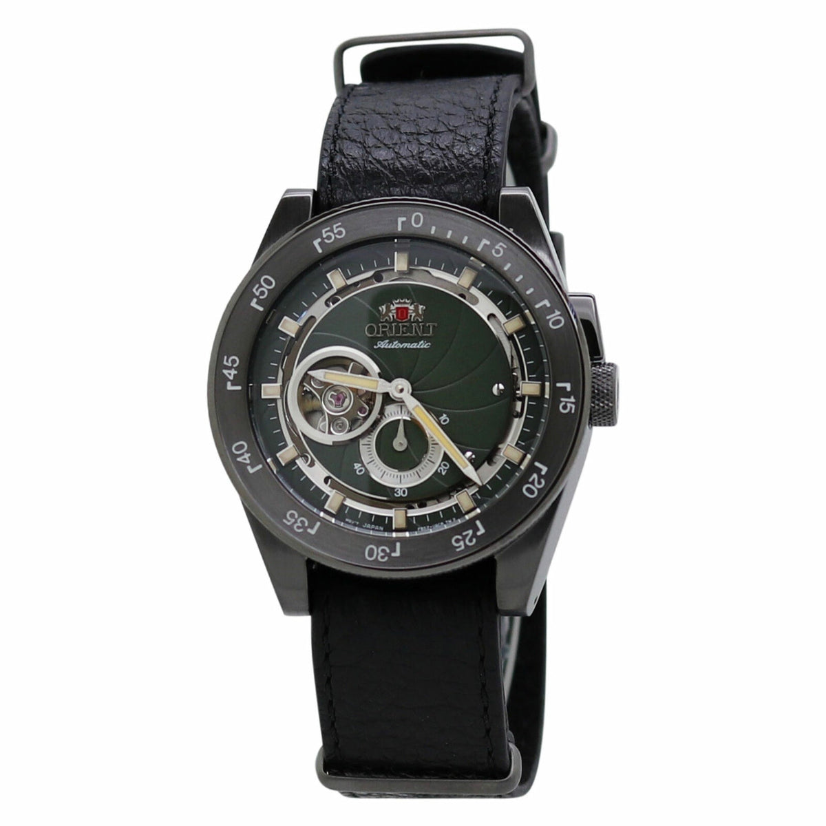 Orient Men&#39;s RA-AR0202E10B Retro Future Camera Black Leather Watch