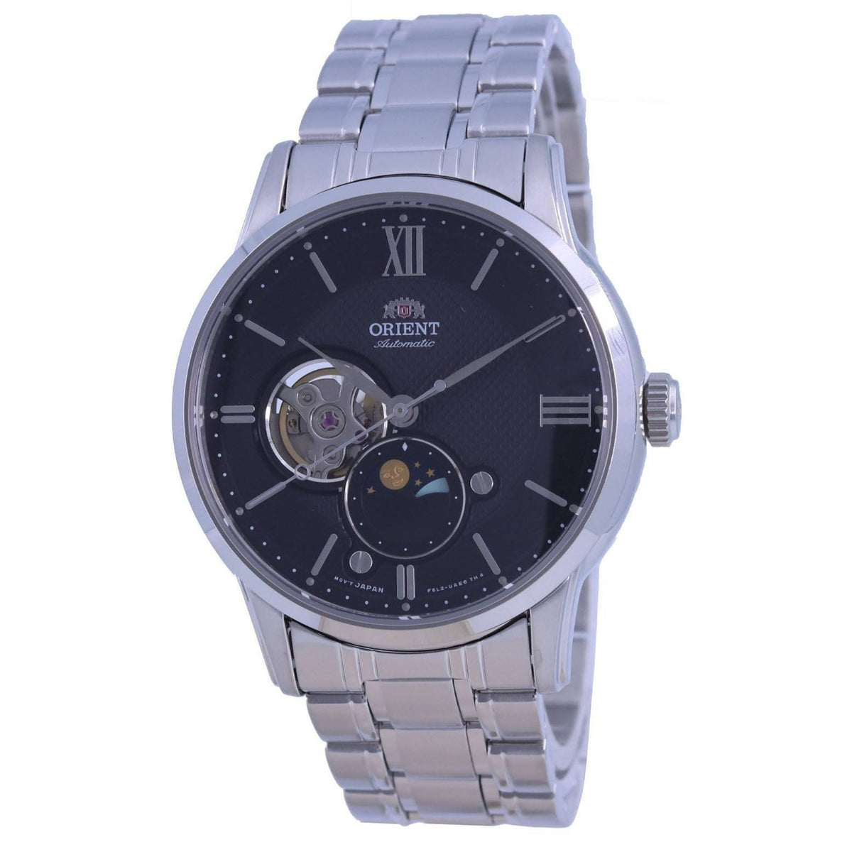 Orient Men&#39;s RA-AS0008B10B Sun and Moon Stainless Steel Watch