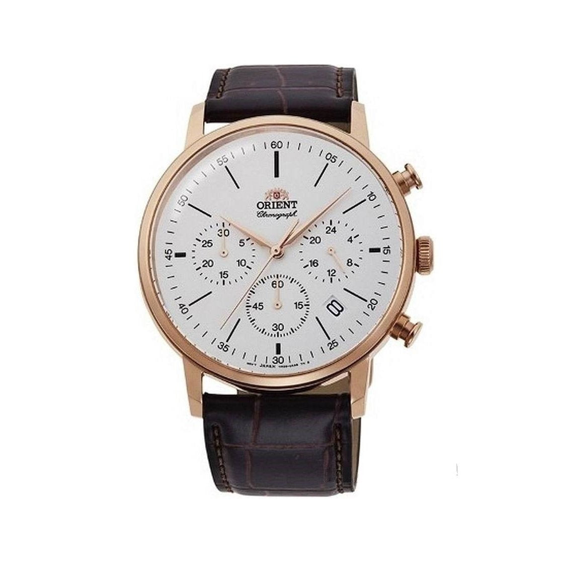 Orient Men&#39;s RA-KV0403S10B Sports Chronograph Brown Leather Watch