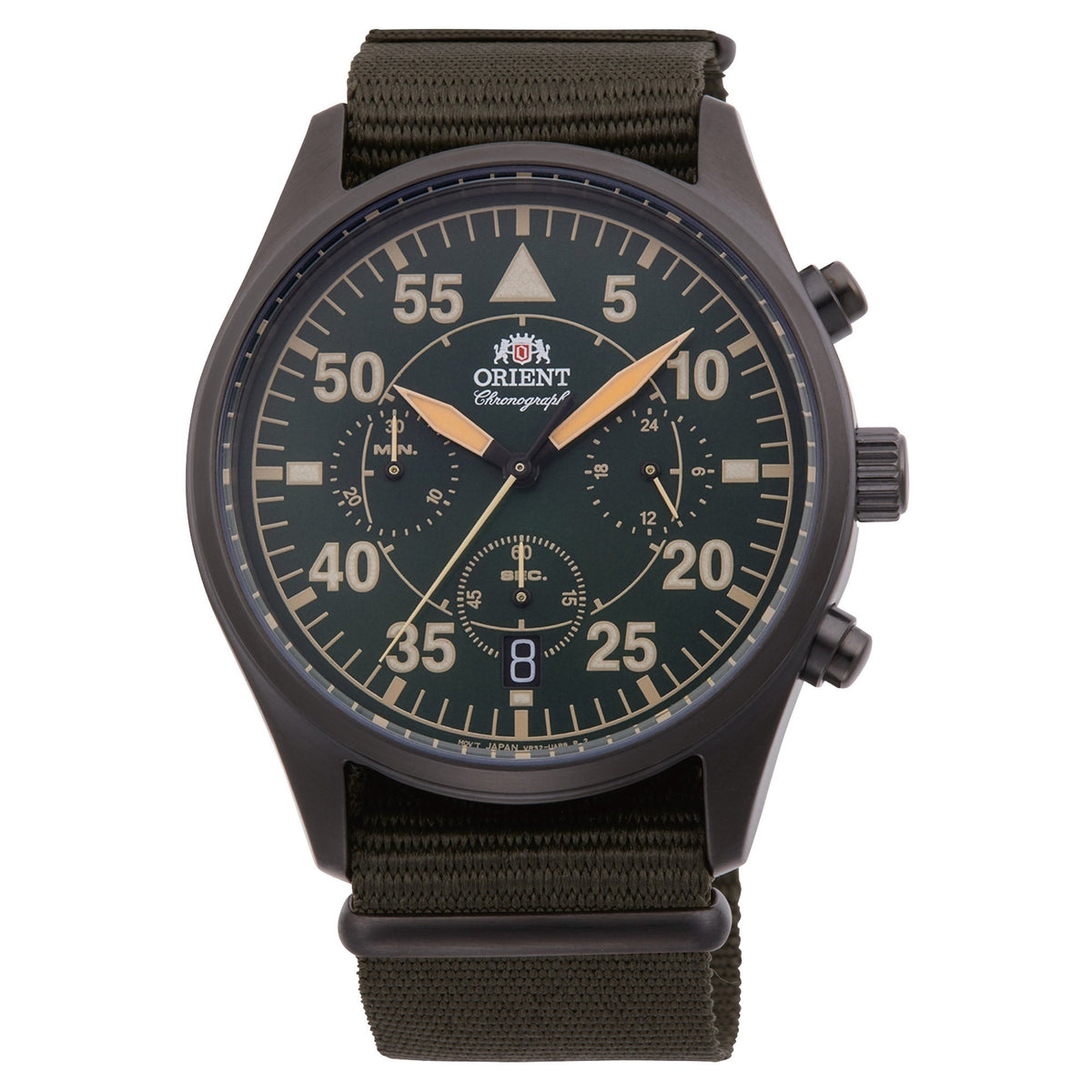 Orient Men's RA-KV0501E10B Sport Chronograph Green Fabric Watch