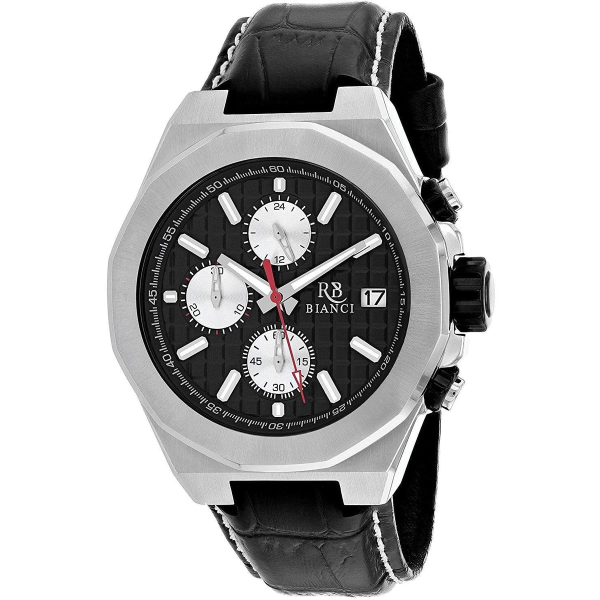 Roberto Bianci Men&#39;s RB0130 Fratelli Chronograph Black Leather Watch