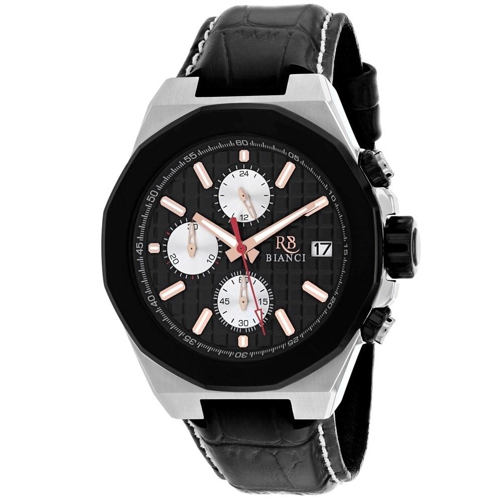 Roberto Bianci Men&#39;s RB0131 Fratelli Chronograph Black Leather Watch