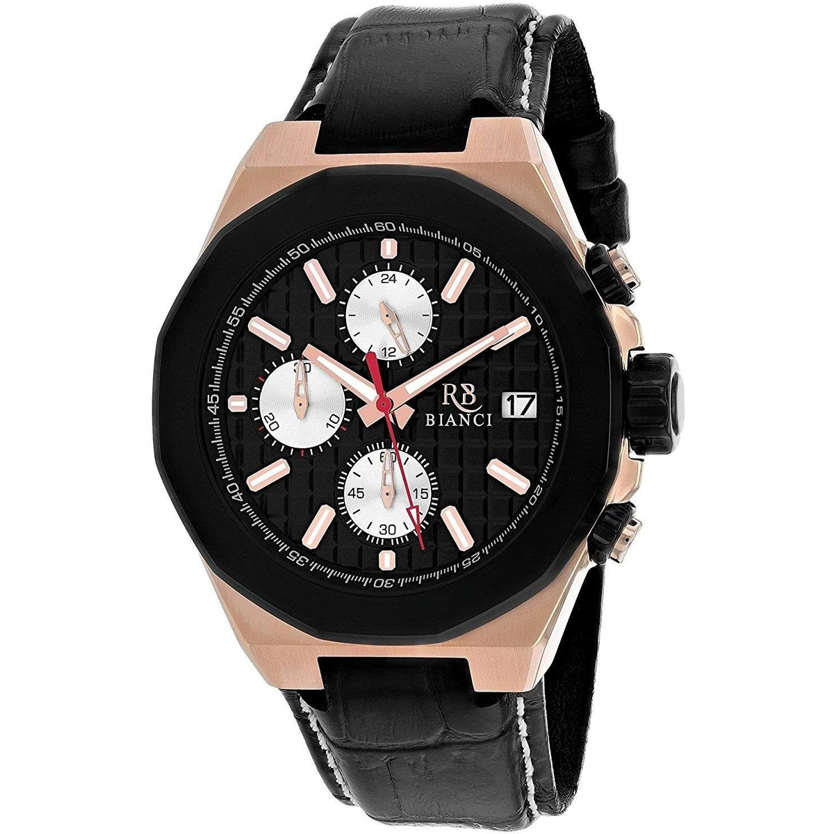 Roberto Bianci Men's RB0133 Fratelli Chronograph Black Leather Watch