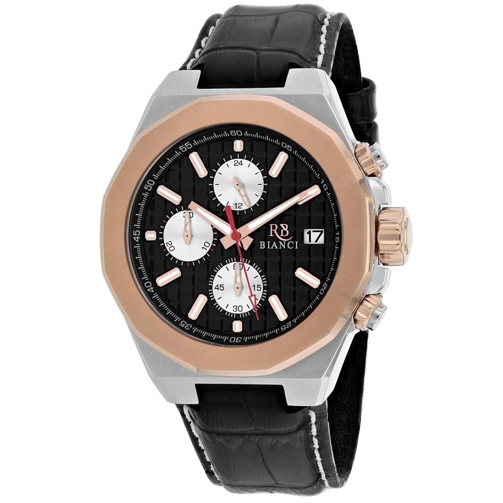Roberto Bianci Men&#39;s RB0134 Fratelli Chronograph Black Leather Watch