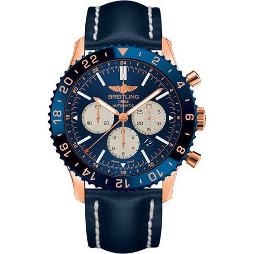 Breitling Men's RB046116-C972-746P Chronoliner Chronograph Blue Leather Watch