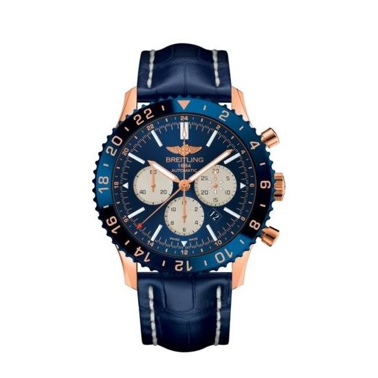 Breitling Men's RB046116-C972-747P Chronoliner Chronograph Blue Leather Watch