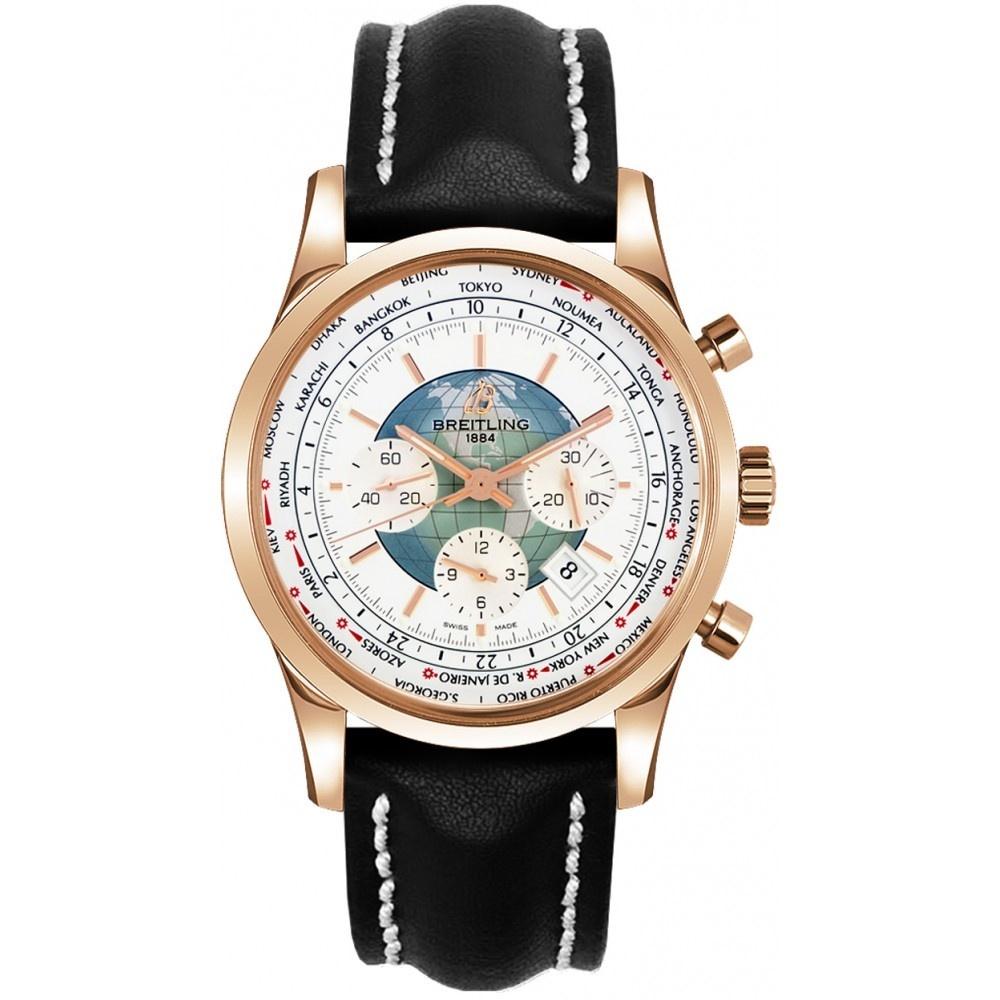 Breitling Men&#39;s RB0510U0-A733-441X Transocean  Chronograph Black Leather Watch