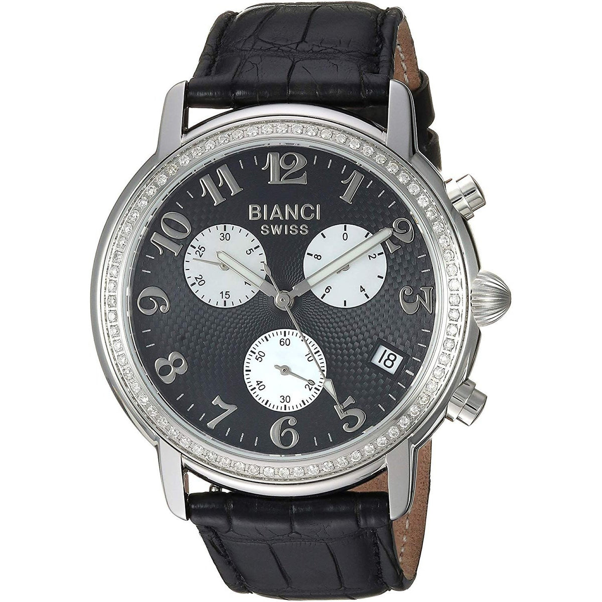 Roberto Bianci Men&#39;s RB18220 Medellin Chronograph Black Leather Watch